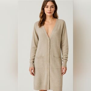 Diane Von Furstenberg DVF Longline Cardigan Jacket Sweater Metallic Size L